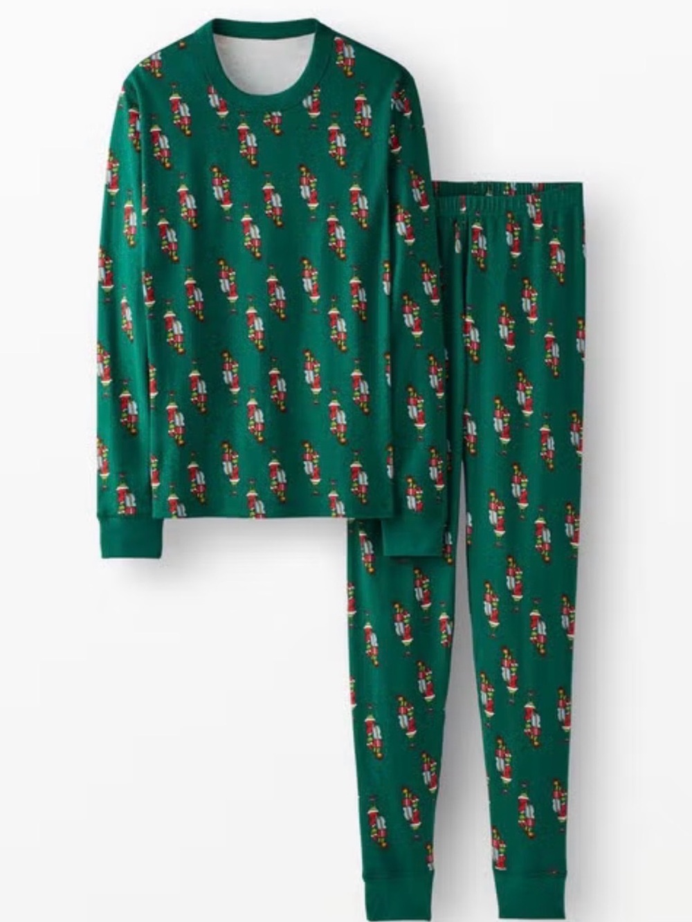 Hanna Andersson Green Nutcracker Print Men’s adult large Pajama Set Christmas